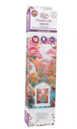 CRYSTAL ART - PAYSAGE JAPONAIS CERISIERS EN FLEURS 35CM X 45CM - DIAMOND DOTZ (KIT DE PARCHEMIN)